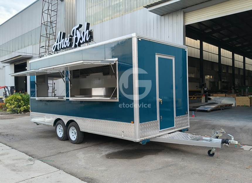 Custom Square Mobile Food Trailer
